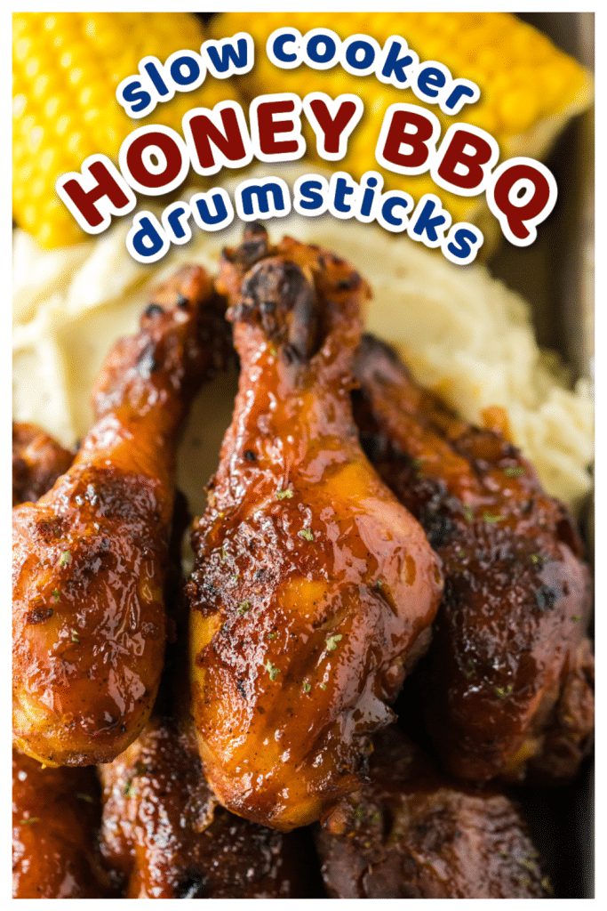 Slow Cooker Honey BBQ Drumsticks pinterest pin