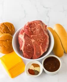 Slow Cooker BBQ Beef Sandwiches ingredient shot