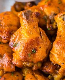 Close up of Slow Cooker Buffalo Ranch Chicken Wings