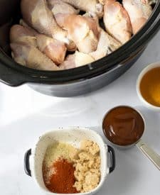 Slow Cooker Honey BBQ Drumsticks seasonings in a bowl