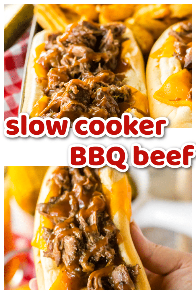 Slow Cooker BBQ Beef Sandwich pinterest pin