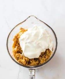 Peanut Butter Cup Icebox Cake peanut butter layer in bowl