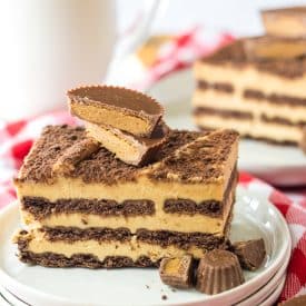Peanut Butter Cup Icebox Cake on plate