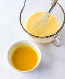 Pina Colada Cheesecake Bars pineapple layer filling in bowl