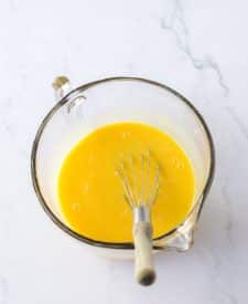 Pina Colada Cheesecake Bars pineapple layer filling in bowl