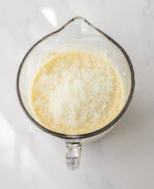 Pina Colada Cheesecake Bars filling in bowl