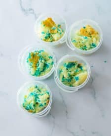 Sand Bucket Dessert with cake in buckets