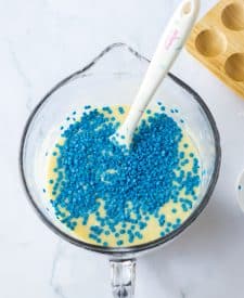 Sand Bucket Dessert cake batter with sprinkles