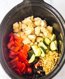 Slow Cooker Kung Pao Chicken in slow cooker