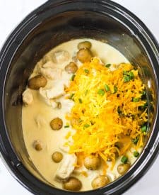 Slow Cooker Million Dollar Chicken and Potatoes ingredients in slow cooker
