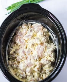Slow Cooker Million Dollar Chicken and Potatoes ingredients in slow cooker