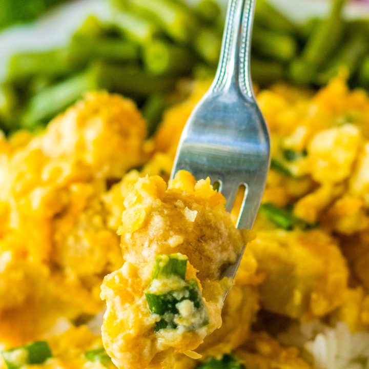 Slow Cooker Million Dollar Chicken and Potatoes on fork