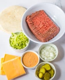 Big Mac Smash Tacos ingredient shot