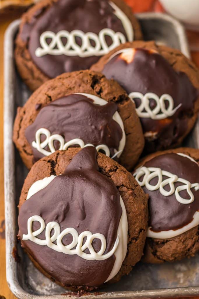 Hostess Cupcake Cookies in tray
