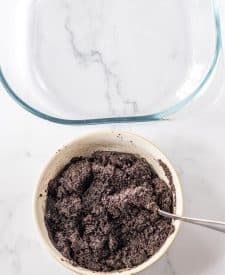 No Bake Butterfinger Lush crust in bowl