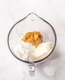 No Bake Butterfinger Lush peanut butter layer in bowl