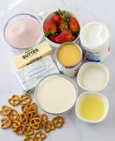 No Bake Strawberry Pretzel Pie Ingredients