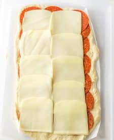 Pepperoni Bread with pepperoni and mozzarella