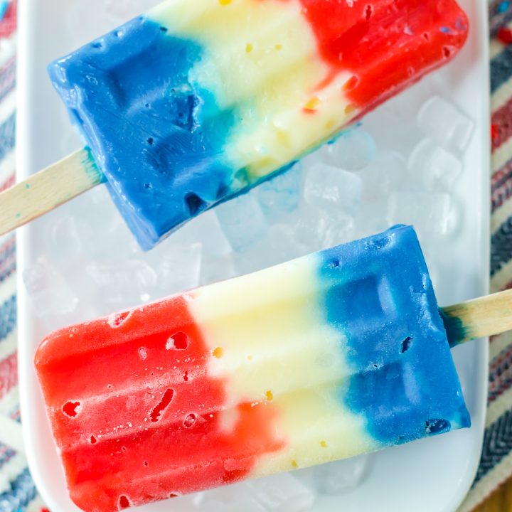Red White Blue Pudding Pops