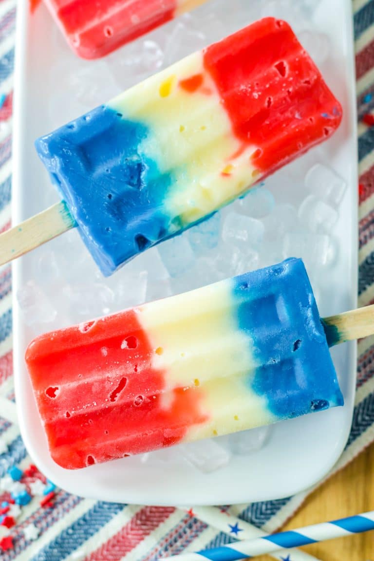 Red White Blue Pudding Pops