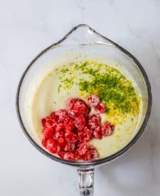 Shirley Temple Cake ingredients in bowl