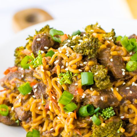 Slow Cooker Beef And Broccoli Ramen - Life With The Crust Cut Off