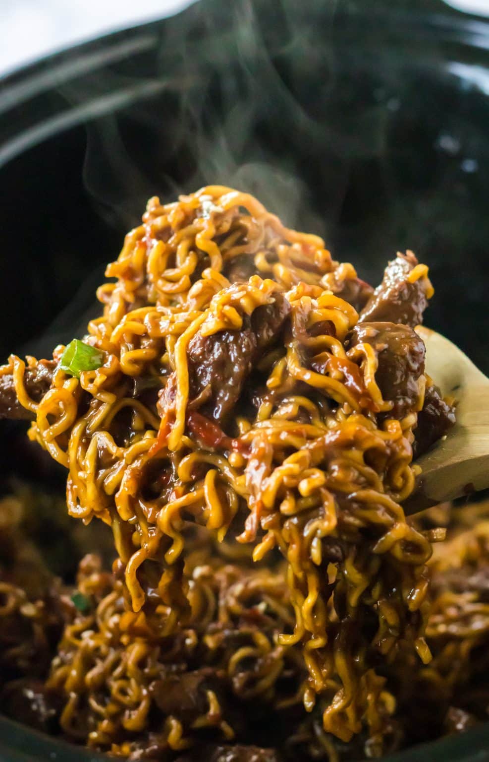 Slow Cooker Beef And Broccoli Ramen - Life With The Crust Cut Off