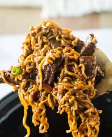 Slow Cooker Beef And Broccoli Ramen - Life With The Crust Cut Off