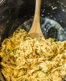 Slow Cooker Chicken Caesar Sandwiches in slow cooker