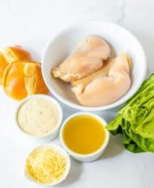Slow Cooker Chicken Caesar Sandwiches ingredients