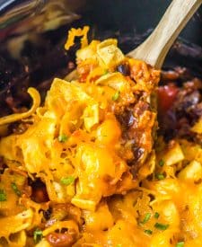 Slow Cooker Frito Pie in slow cooker