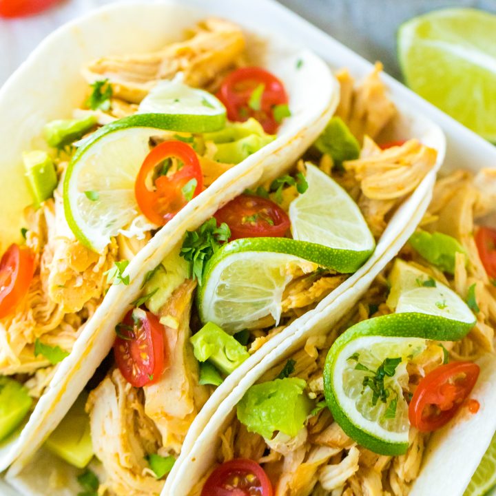 Slow Cooker Honey Lime Chicken Tacos