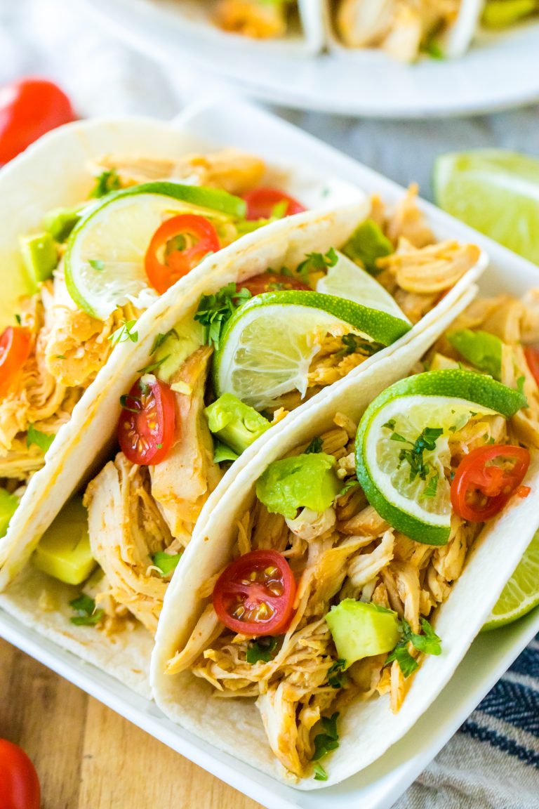 Slow Cooker Honey Lime Chicken Tacos