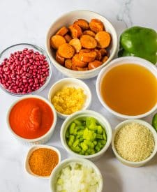 Slow Cooker Red Beans and Rice ingredients.