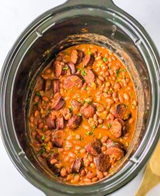 Slow Cooker Red Beans and Rice cooked in slow cooker.