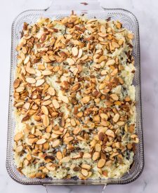 Almond Joy Poke Cake completed