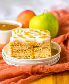 Caramel Apple Icebox Cake plated
