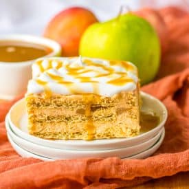 Caramel Apple Icebox Cake plated