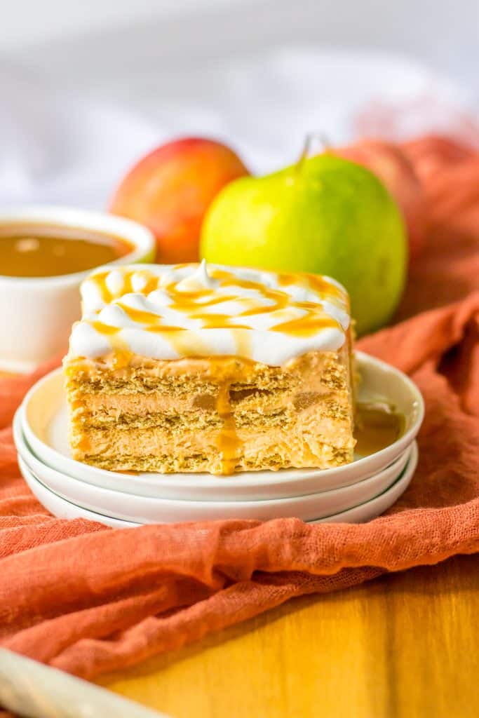 Caramel Apple Icebox Cake plated