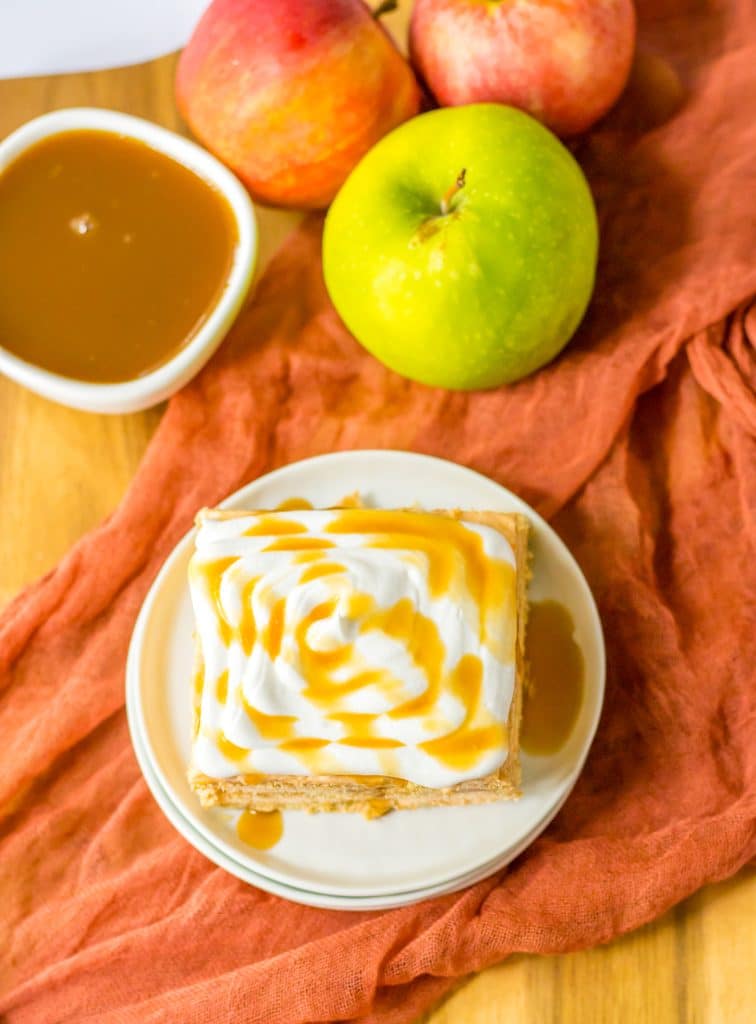 Caramel Apple Icebox Cake plated