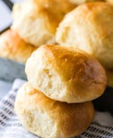 Homemade Hawaiian Rolls stacked