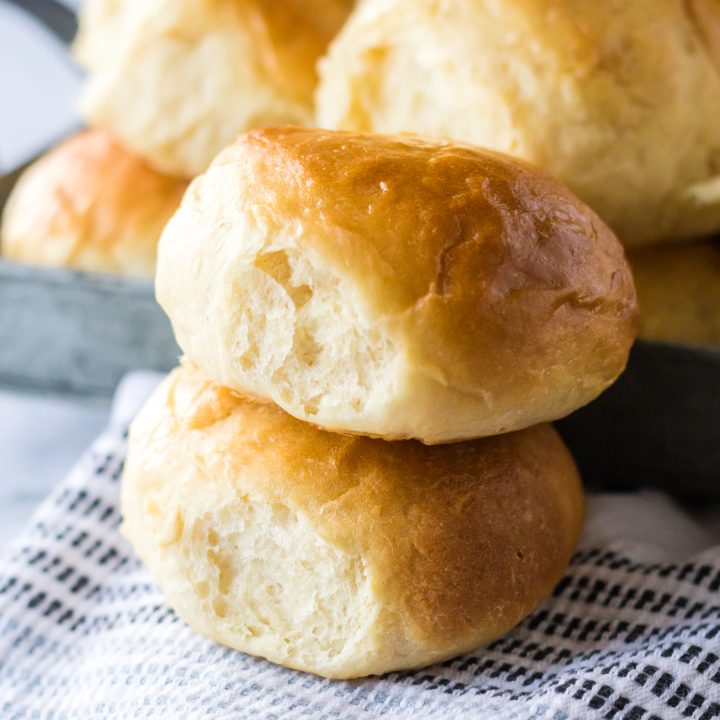 Homemade Hawaiian Rolls stacked