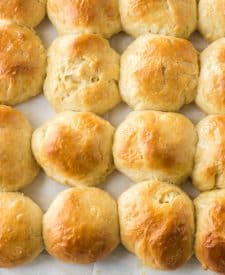 Homemade Hawaiian Rolls baked on pan