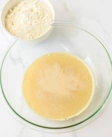 Homemade Hawaiian Rolls yeast in bowl