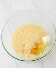 Homemade Hawaiian Rolls ingredients in bowl