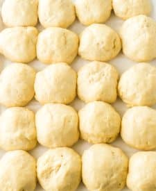 Homemade Hawaiian Rolls risen on pan