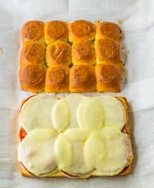 Italian Sub Sliders out of oven