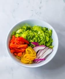 Italian Sub Sliders veggies in bowl