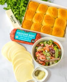 Philly Cheesesteak Sliders ingredients