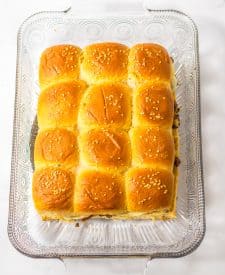 Philly Cheesesteak Sliders in pan